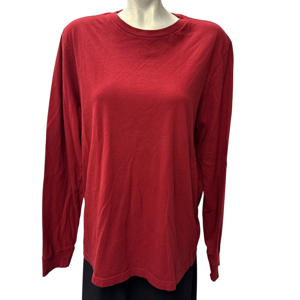 GEORGE Mens Red Long Sleeve Crew Neck‎ T Shirt Size L 42-44 Cotton Blend
